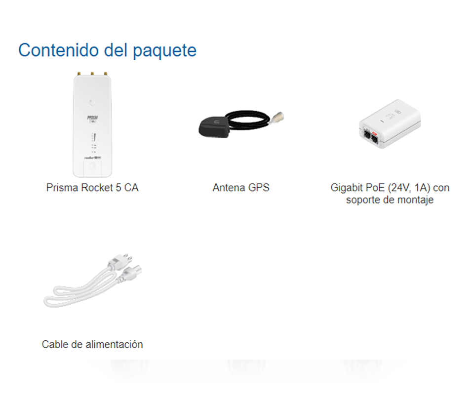 UBIQUITI ROCKET RP-5AC-GEN2 - Radio Conectorizado Airmax AC Prism Gen2 5GHz / Exterior / MIMO / 27 dBm / Rendimiento hasta 500 Mbps