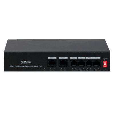 DAHUA KTP03 - Kit de Videportero IP/ Monitor de 7 Pulgadas. Frente de Calle y Switch PoE/ 6&1 E&S de Alarma/ Frente de Calle IP65/ IR/ Apertura Remota/ Controla 2 Puertas/ Switch de 4 Puertos PoE 10/100/ 2 Puertos Uplink/ #LoNuevo