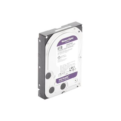  WESTERN DIGITAL WD64PURZ - Disco Duro de 6 TB Purple/ Especial para Videovigilancia/ Trabajo 24/7/ Interface: Sata 6 Gb/s/ Cache 256 MB/ Hasta 64 Cámaras/ Hasta 16 Bahías de Discos Duros/ 3 Años de Garantía/