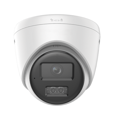 Turret IP 8 Megapixel (4K) / Lente 2.8 mm / Dual Light (30 mts IR + 30 mts Luz Blanca) / Micrófono Integrado / ACUSENSE Lite / Exterior IP67 / H.265 / PoE / ONVIF / Micro SD