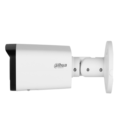 DAHUA DH-IPC-HFW2841T-AS Cámara IP Bullet 4k/ 8 Megapixeles/ WizSense/ H.265+/ WDR Real/ 104°/ IR 80 Mts/ IP67/ E&S de Alarma/ Ranura MicroSD/ PoE/ SMD Plus.