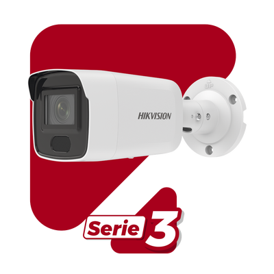 Bala IP 8 Megapixel / Lente 2.8 mm / 40 mts IR / Exterior IP67 / PoE / ACUSENSE / DARKFIGHTER / Captura Facial / Alarmas y Audio I/O / ONVIF / Micro SD