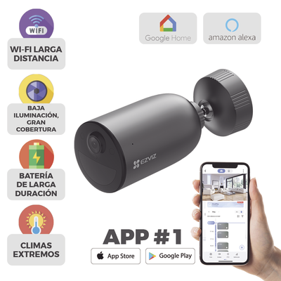 Cámara IP Inalámbrica Con Batería Recargable (Cero Cables) /  Detección humana / Colores en Oscuridad / 2K / Sirena y Estrobo