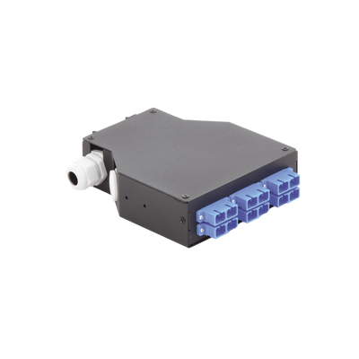 Distribuidor de Fibra óptica para Riel Din, 6 Acopladores SC/UPC Duplex Monomodo con Charola de Empalme