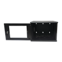 Gabinete de Montaje en Pared, Con Puerta de Cristal, de 19in, 6UR, Color Negro