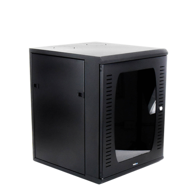 Gabinete para Montaje en Pared, 12 Unidades de Rack, de 19in, Puerta de Cristal Templado, Fabricado en Acero