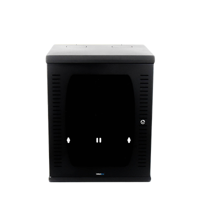 Gabinete para Montaje en Pared, 12 Unidades de Rack, de 19in, Puerta de Cristal Templado, Fabricado en Acero