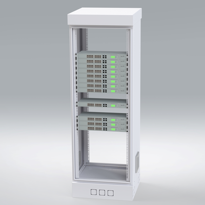 Gabinete para Piso, Capacidad, 31 Unidades de Rack, 553mm de Ancho, 1730mm de Profundidad, Doble puerta y Postes frontales e intermedios ajustables, Color Blanco