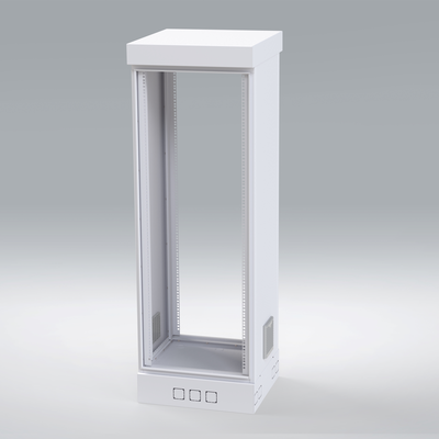 Gabinete para Piso, Capacidad, 31 Unidades de Rack, 553mm de Ancho, 1730mm de Profundidad, Doble puerta y Postes frontales e intermedios ajustables, Color Blanco