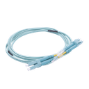 Jumper de Fibra Óptica Multimodo OM4 50/125 LC-LC OFNR (Riser), 2.0 mm, Dúplex, Aqua, 2 metros