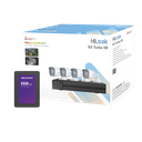 Kit TurboHD 1080p + SSD 512 GB / DVR 4 Canales / 4 Cámaras Bala ColorVu con Micrófono Integrado / Fuente de Poder / Accesorios de Instalación