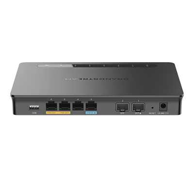 Router Gigabit VPN / Balanceador de cargas / 30,000 sesiones NAT /  4 puertos 10/100/1000 Mbps + 2 puertos SFP (WAN/LAN) / 1 puerto entrada PoE(af/at) / 2 puertos salida PoE (af/at) / Compatible con GWN Cloud.