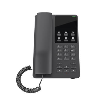 Teléfono IP Hotelero, 2 líneas SIP con 2 cuentas, codec Opus, IPV4/IPV6, color negro, con gestión en la nube GDMS