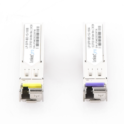 Transceptores Bidireccionales SFP (Mini-Gbic) / Monomodo / 1.25 Gbps de velocidad / Conector LC / Hasta 100 km de Distancia / 2 Piezas