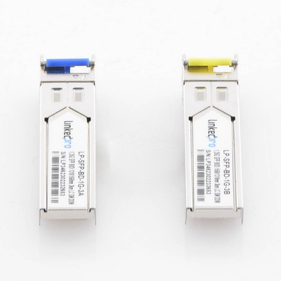 Transceptores Bidireccionales SFP (Mini-Gbic) / Monomodo / 1.25 Gbps de velocidad / Conector LC / Hasta 3 km de Distancia / 2 Piezas