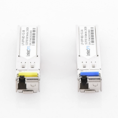Transceptores Bidireccionales SFP (Mini-Gbic) / Monomodo / 1.25 Gbps de velocidad / Conector LC / Hasta 3 km de Distancia / 2 Piezas