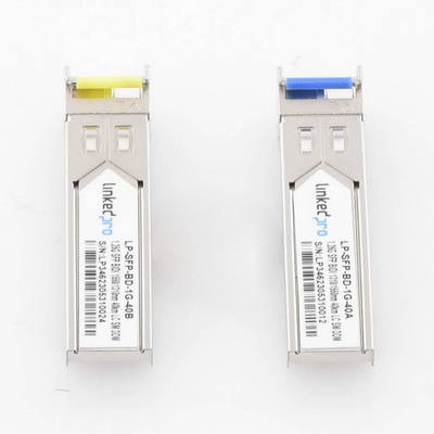 Transceptores Bidireccionales SFP (Mini-Gbic) / Monomodo / 1.25 Gbps de velocidad / Conector LC / Hasta 40 km de Distancia / 2 Piezas