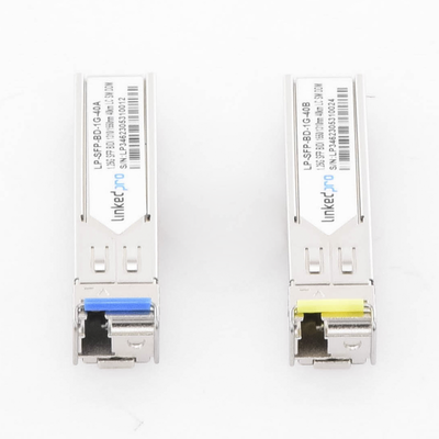 Transceptores Bidireccionales SFP (Mini-Gbic) / Monomodo / 1.25 Gbps de velocidad / Conector LC / Hasta 40 km de Distancia / 2 Piezas