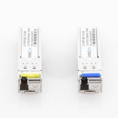 Transceptores Bidireccionales SFP (Mini-Gbic) / Monomodo / 1.25 Gbps de velocidad / Conector LC / Hasta 5 km de Distancia / 2 Piezas