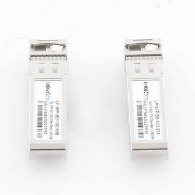 Transceptores Bidireccionales SFP+ (Mini-Gbic) / Monomodo / 10 Gbps de velocidad / Conector LC / Hasta 60 km de Distancia / 2 Piezas