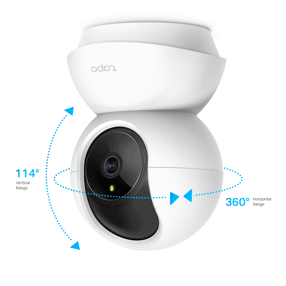 TP-LINK TAPO C200 - Cámara Domo IP  PT WiFi/ Para Interior/ Resolución de 2 Megapixeles/ Visión Nocturna/ Notificación Push/ Ranura para Micro SD/ Audio de doble vía