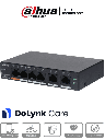 DAHUA CS4006-4ET-60 - Switch PoE de 6 Puertos Administrable/ 4 Puertos PoE 10/100/ 2 Puertos Uplink 10/100/1000/  60 Watts Totales/ Administrable en la Nube por DoLynk Care/ PoE Hasta 250 Metros/ Carcasa Metalica/ Switching 4.8 Gbps/ #LoNuevo