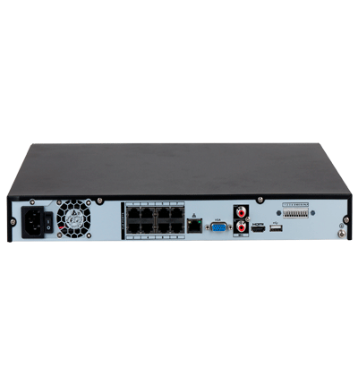 DAHUA DHI-NVR4208-8P-4KS3 NVR de 8 Megapixeles/ 4k/ 8 Canales IP/ 8 Puertos PoE/ Rendimiento de 160 Mbps/ H.265+/ 2 Bahías de Discos Duros/ Soporta Camaras WizSense/ HDMI 4k & VGA/ 4 canales SMD Plus/ E&S de Alarma/ #LoNuevo