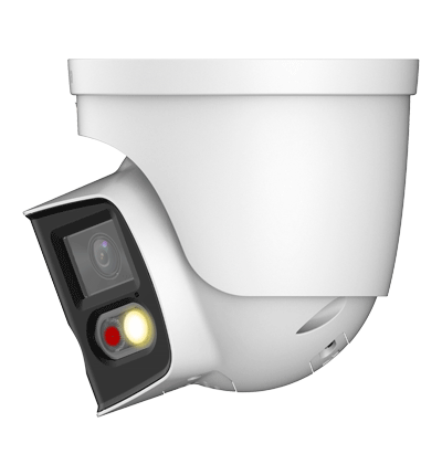 DAHUA IPC-PDW3849-A180-AS-PV Cámara IP WizSense Eyeball fija TiOC Dual de 2x4MP/ Ángulo de Visión 180°/IR es de 25 m/ LED 20 m/ Ranura para Micro SD/  Micrófono y Altavoz integrado/ IP67/ Disuasión Activa/ SMD 4.0./ EPTZ/ E&S de Alarma y Audio