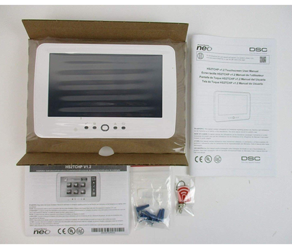 DSC HS2TCHPN - Teclado Cableado de Pantalla Táctil de 7’’ con Lector de Proximidad admite 128 zonas compatible con NEO  