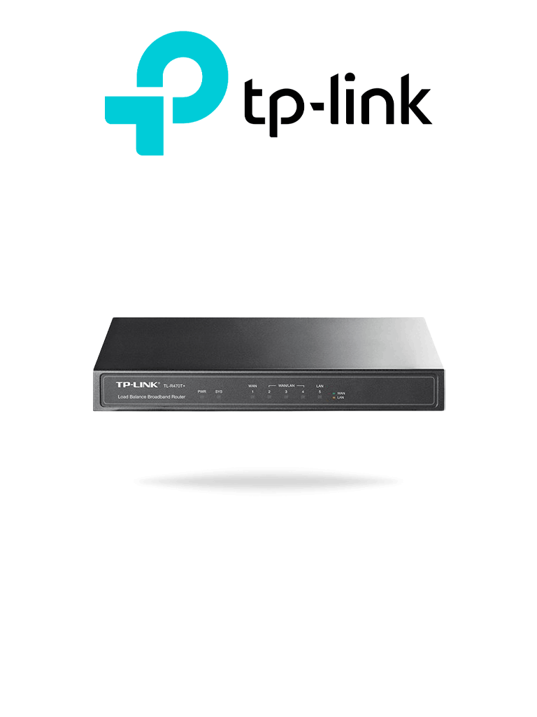 TP-LINK TL-R470T+ - Ruteador Balanceador de Cargas Multi WAN/ 1 Puerto WAN fijo RJ45 Fast Ethernet/ 1 Puerto LAN fijo RJ45 Fast Ethernet/ 3 Puertos RJ45 intercambiables LAN & WAN Fast Ethernet/ Ideal para oficinas pequeñas