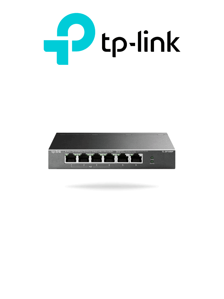 TP-LINK TL-SF1006P - Switch PoE No Administrable/ 6 Puertos Fast Ethernet/ 4 Puertos PoE AF & AT/ Suministro PoE Hasta 67W/ Modo Extendido hasta 250m de Conexión