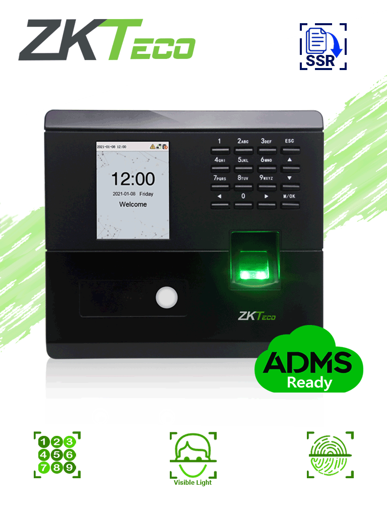 ZKTECO MB10VL- Control de Asistencia y Acceso simple / 500 huellas / 100 rostros Luz Visible / 50000 eventos / TCPIP #LicenciaBT #favoritos