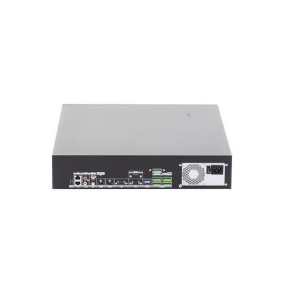 [Doble Poder de Decodificación] NVR 32 Megapixel (8K) / 32 Canales IP / AcuSense / ANPR / Conteo de Personas / Heat Map / 8 Bahías de Disco Duro / 2 Tarjetas de Red / Soporta RAID con Hot Swap / 2 HDMI en 8K / Soporta POS / Alarmas I/O