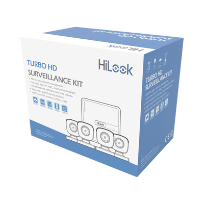 KIT TurboHD 720p / DVR 4 canales / 4 Cámaras Bala de Policarbonato / 4 Cables 18 Mts / 1 Fuente de Poder Profesional 