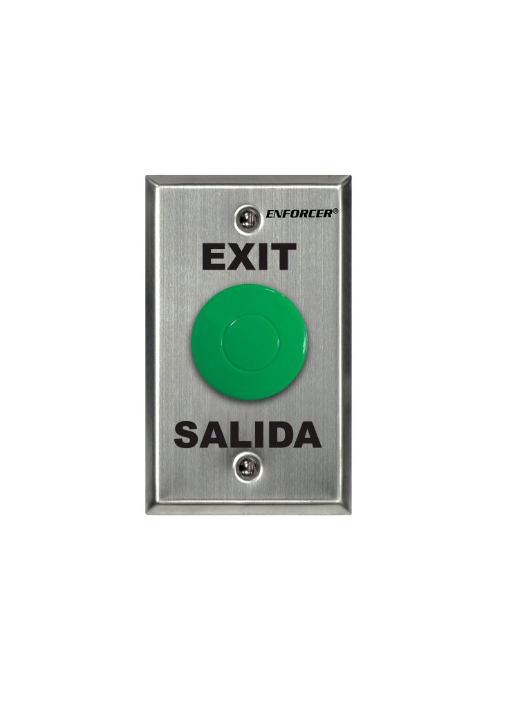 Seco-Larm SD7201GCPE1Q - Placa Con Botón Para Presionar De Color Verde De Salida. "Exit" y "Salida," SPDT 