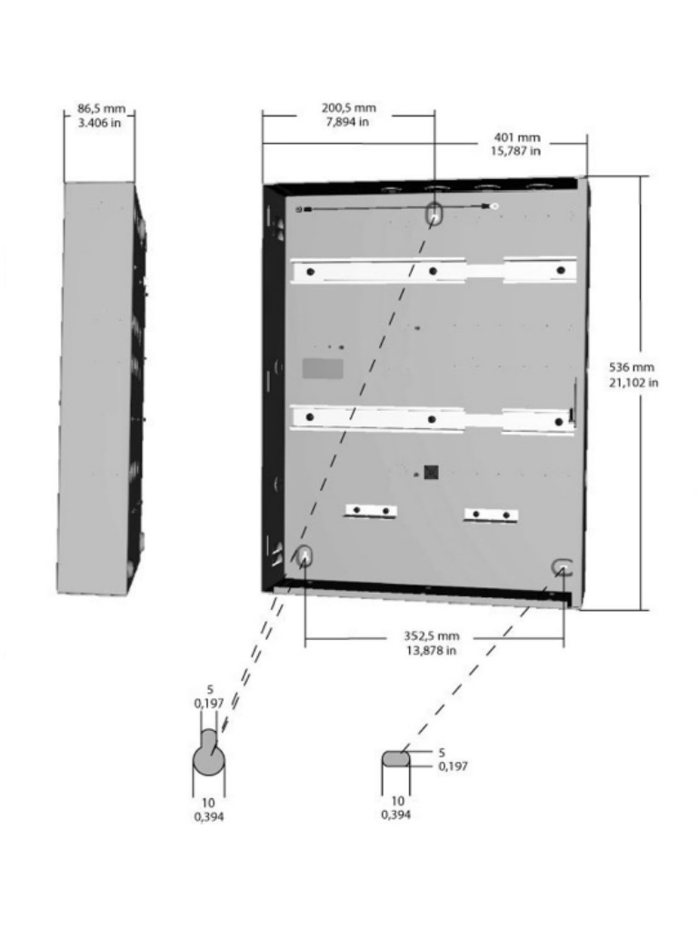 BOSCH A_AECAMC2UL02 - Caja para controlador de puertas con 2 rieles
