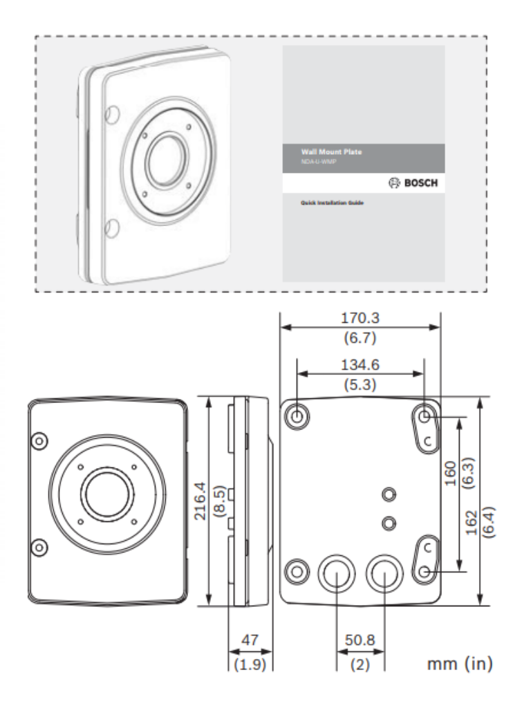 BOSCH V_NDAUWMP - Placa para montaje en pared / IP66 / Color blanco