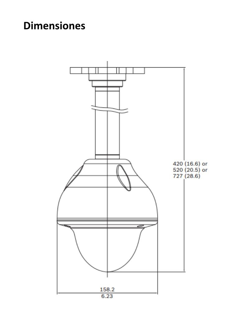 BOSCH V_VDAPMTDOME - Colgante de montaje en techo