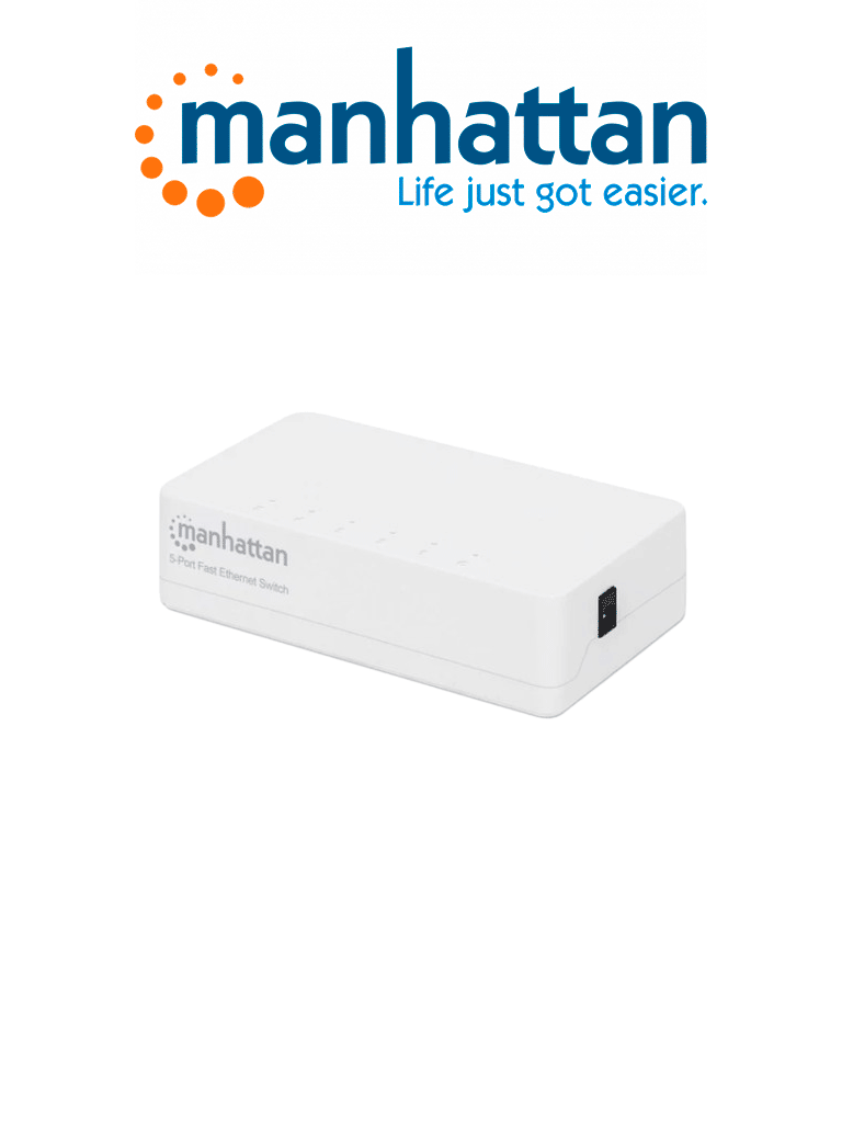 MANHATTAN 560672 Switch Fast Ethernet de 5 puertos De Plástico, Para escritorio, IEEE 802.3az 