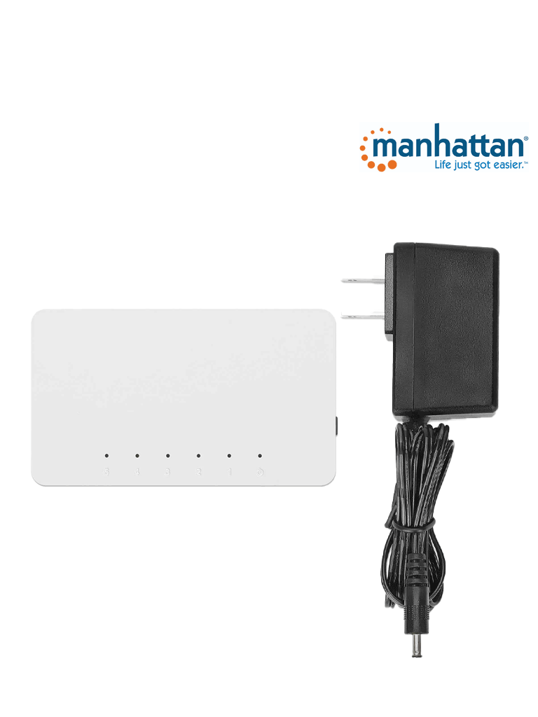 MANHATTAN 560672 Switch Fast Ethernet de 5 puertos De Plástico, Para escritorio, IEEE 802.3az 