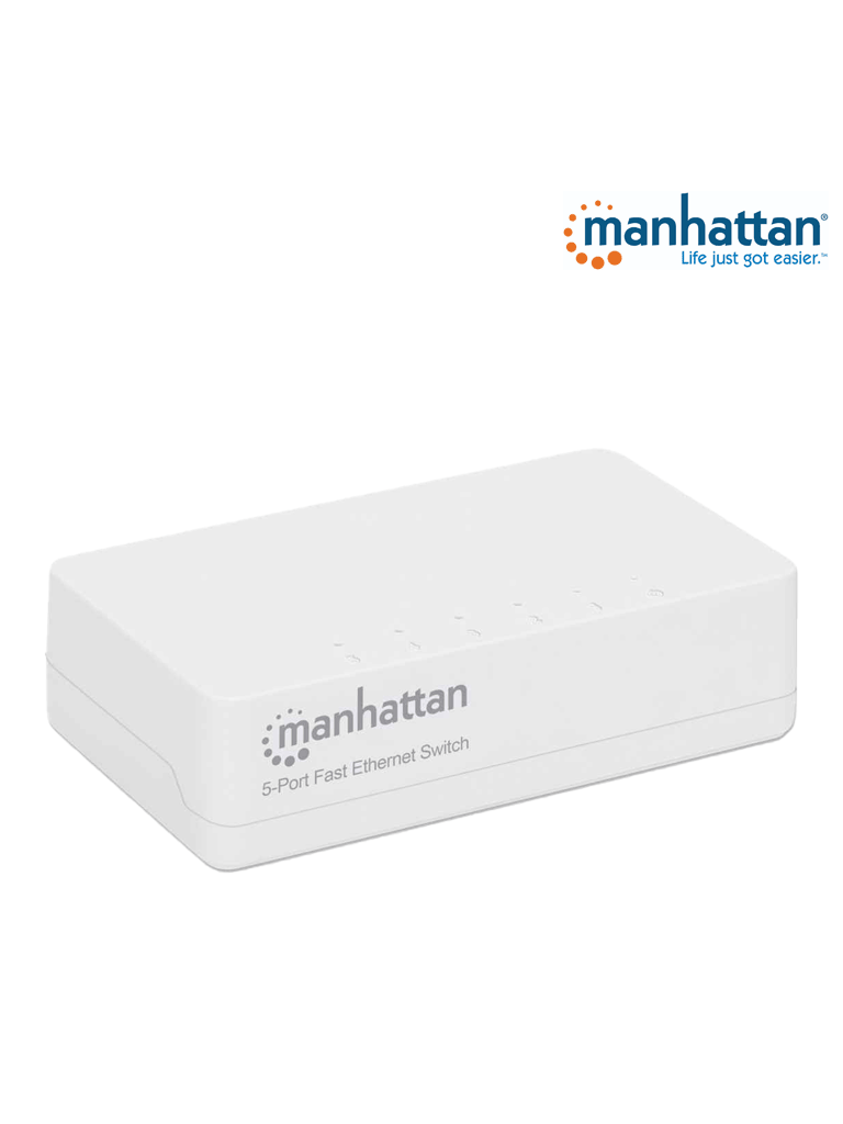 MANHATTAN 560672 Switch Fast Ethernet de 5 puertos De Plástico, Para escritorio, IEEE 802.3az 