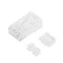 Bote con 100 Piezas de Plug Modular RJ45 Cat6A chapado de oro a 30 micras para durabilidad extrema