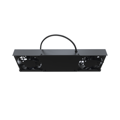 Kit de 2 Ventiladores (12 x 12 cm) con 3 Tomas de Corriente 110 Vca/50 Hz con Clavija.