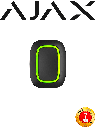 AJAX  Button B - Botón  inteligente  multifuncional.    Botón de pánico / Control de dispositivos de automatización / Silenciar alarmas de detectores de incendios. Color Negro (28202.26.BL3)