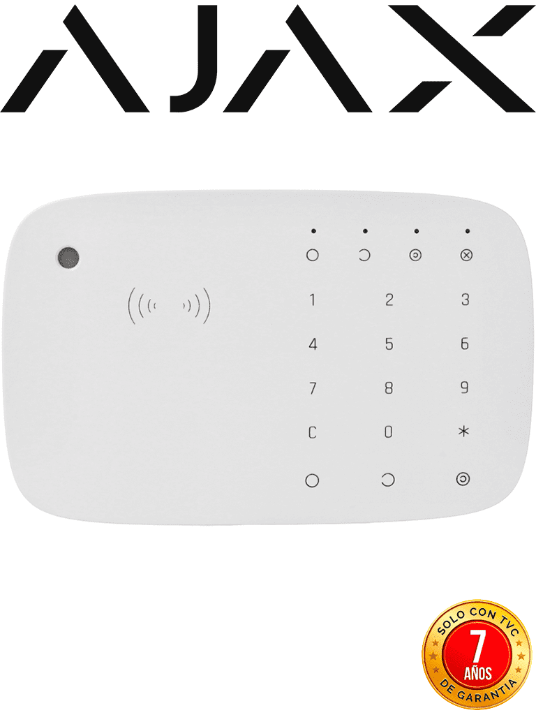 AJAX  KeyPad Combi (9NA) - Teclado táctil inalámbrico con sirena incluida y lector DESFire. 