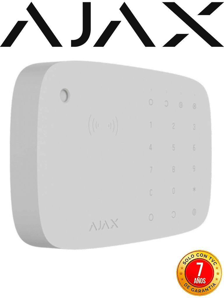AJAX  KeyPad Combi (9NA) - Teclado táctil inalámbrico con sirena incluida y lector DESFire. 