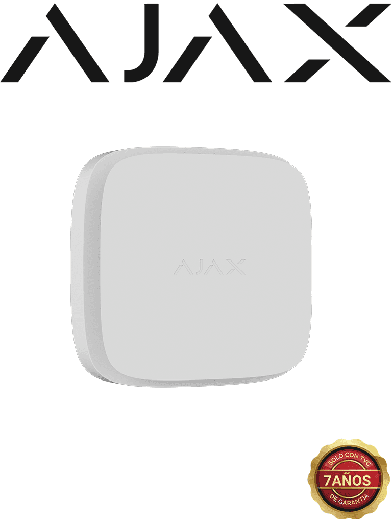 AJAX FireProtect 2 RB (Heat/Smoke/CO) - Detector inalámbrico de incendio con sensores de Calor, Humo y Monóxido de Carbono (CO). Color Blanco 