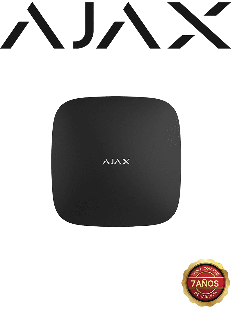 AJAX Hub2PlusB - Panel de alarma conexión Ethernet / WiFi / LTE color Negro / APP “AJAX PRO” iOS y Android / hasta 200 dispositivos / Hasta 100 cámaras / Hasta 200 Usuarios / 2 SIM / Hasta 14h de duración de la batería (28280.40.BL3) 