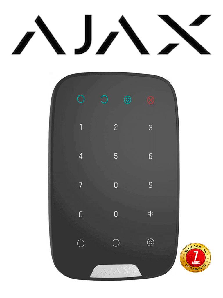 AJAX KeypadB - Teclado táctil inalámbrico con soporte de pared. Color Negro 