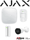 AJAX+DAHUA Integra KIT 2- Paquete de Alarma Inalámbrica AJAX Hub2Plus conexión Ethernet / WiFi / LTE, Sensor PIR , Sensor Magnético y Cámara Dahua IP Bala de 2 MP Lente de 2.8mm IR de 30 Mts IP67 DWDR. Integración de cámaras Dahua mediante APP AJAX